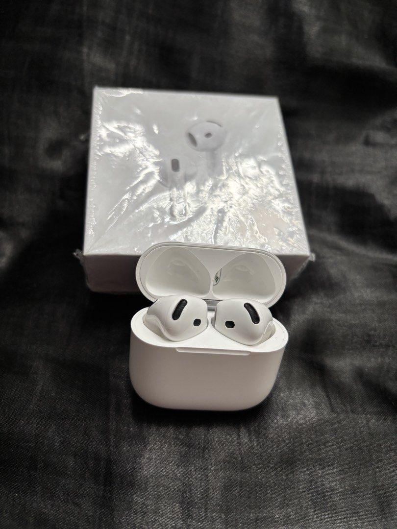 AirPods 4 with Active Noise Cancellation (ANC) (Category: Earphones) located in Manila. Submitted by calmbird.phoenix (Listing ID 1466639682, Image 1). Description: AirPods 4 with Active Noise Cancellation (ANC) - Condition: Brand new (Open to take a picture) - Features: Premium sound quality, comfortable open-ear design, ANC for immersive listening - Charging: Modern USB-C charging case with built-in speaker grille.