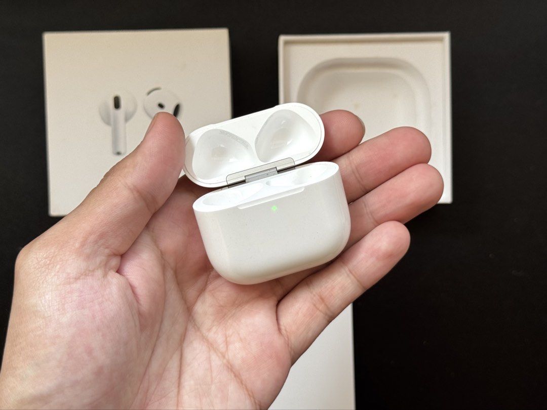 Airpods GEN 4 CHARGING CASE WITH ANC ONLY (Category: Earphones) located in Manila. Submitted by prelovedbyporttt (Listing ID 1466604105, Image 1). Description: Airpods GEN 4 CHARGING CASE WITH ANC ONLY 🔗PERSONAL WARRANTY: 1 MONTH (Valid as long as the item hasn’t been dropped or exposed to water) • 100% No hidden defects • 100% Battery health is in great condition • 100% Fully functional • 100% Original item (feel free to check my transaction po