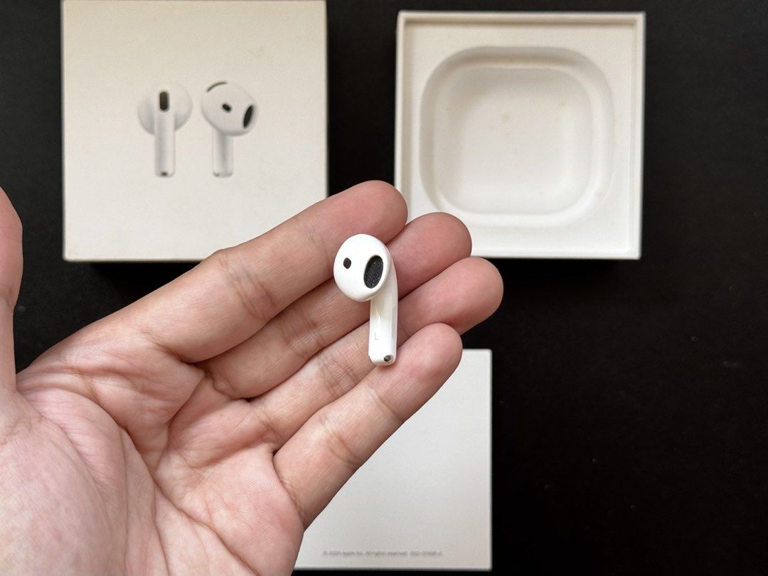 Airpods GEN 4 LEFT POD WITH ANC ONLY (Category: Earphones) located in Manila. Submitted by prelovedbyporttt (Listing ID 1466604333, Image 3). Description: Airpods GEN 4 LEFT POD WITH ANC ONLY 🔗PERSONAL WARRANTY: 1 MONTH (Valid as long as the item hasn’t been dropped or exposed to water) • 100% No hidden defects • 100% Battery health is in great condition • 100% Fully functional • 100% Original item (feel free to check my transaction post on my p