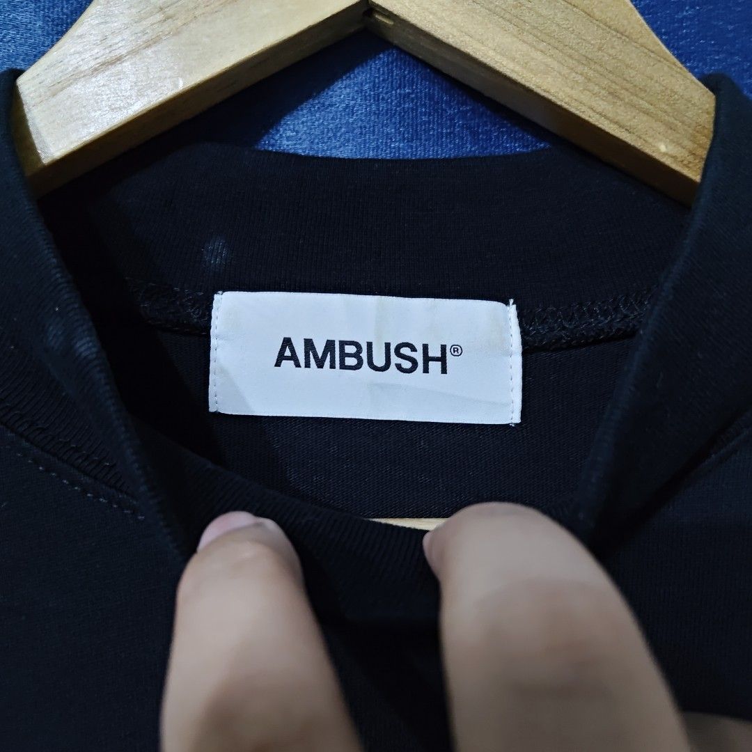 AMBUSH CHAIN NECKLACE TEE (Category: Tshirts & Polo Shirts ) located in Makati City. Submitted by upcycled.closeth (Listing ID 1466589976, Image 3). Description: - Authentic Ambush product - Black, short-sleeved - Size: Large to Xlarge (men's) - Like new - Authentic - flaws: no flaws - Excellent condition - Need wash, fresh from bale - Features design of Ambush chain necklace tee - Material: 100% cotton !!STILL NEGOTIABLE!!.