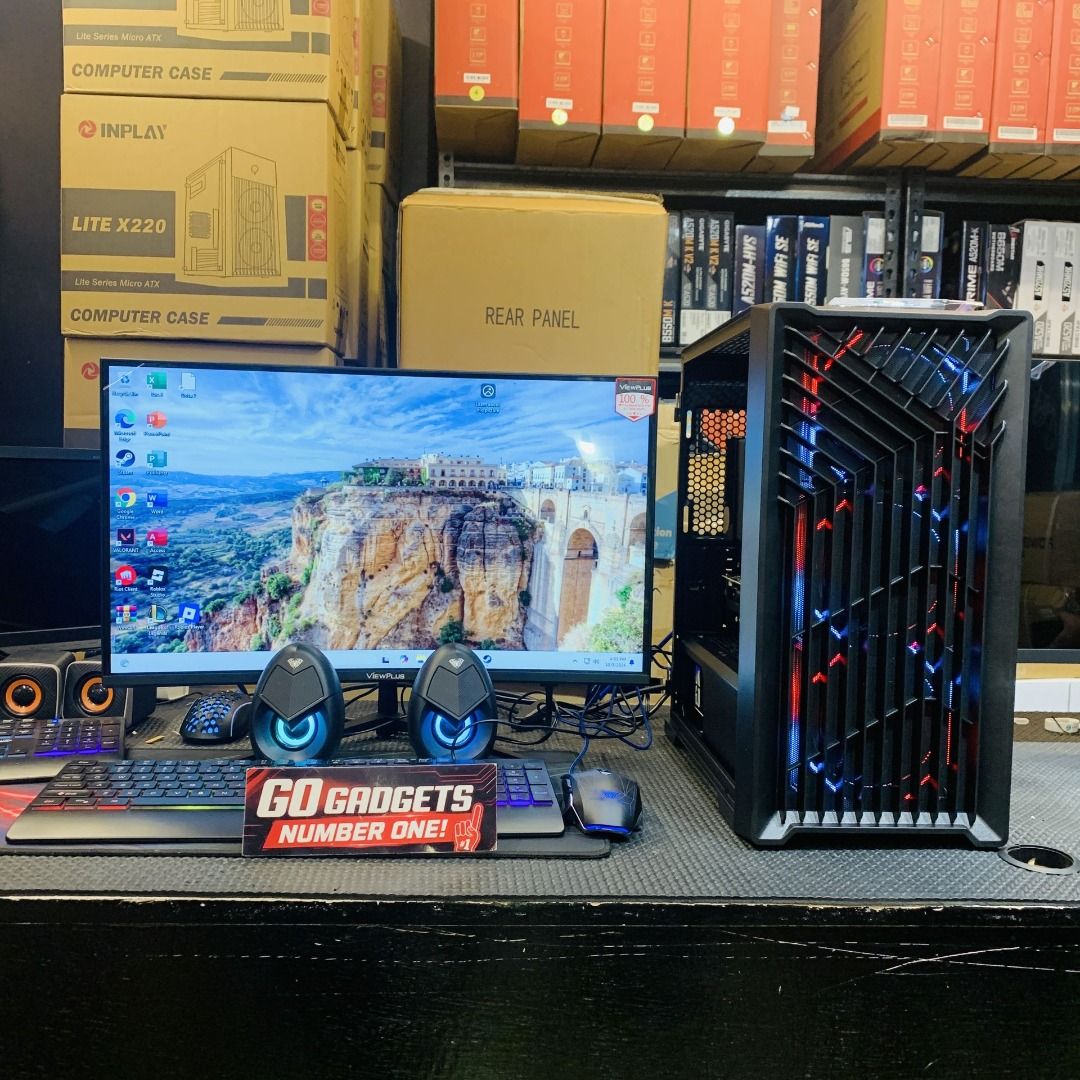 AMD RYZEN BUILD (Category: Desktops) located in Pasay City. Submitted by andrewww.z (Listing ID 1466600750, Image 1). Description: 🎮🔥 READY TO LEVEL UP YOUR DESK This complete Gaming PC Setup is fully assembled and looking sharp. Tall RGB system unit with bold red and blue lighting, clear ViewPlus monitor, and matching peripherals ready for action. 🖥️ ViewPlus Gaming Monitor 🖥️ RGB Tempered Glass System Unit ⌨️ RGB Mechanical Keyboard 🖱️ RGB
