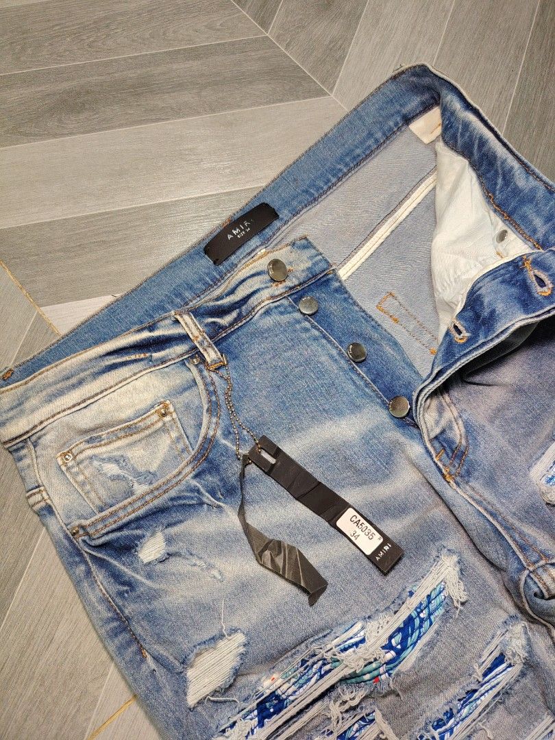 Amiri Distressed Patch (Category: Jeans) located in Polomolok. Submitted by urfindsph (Listing ID 1466614877, Image 3). Description: Amiri Distressed Patch Like new Size 34 on Tag Actual 34-35 Length 42 Hem 6.5 Like new w/ Hangtags Pm sir.