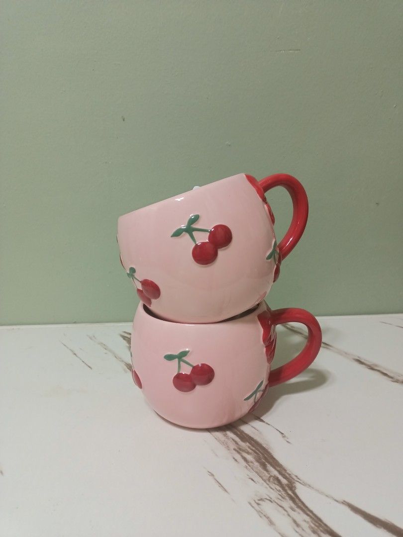 Anko Pink Cherry Mug (Category: Coffee & Tea Tableware) located in Antipolo. Submitted by cathrift_ (Listing ID 1466719749, Image 1). Description: 300/each.