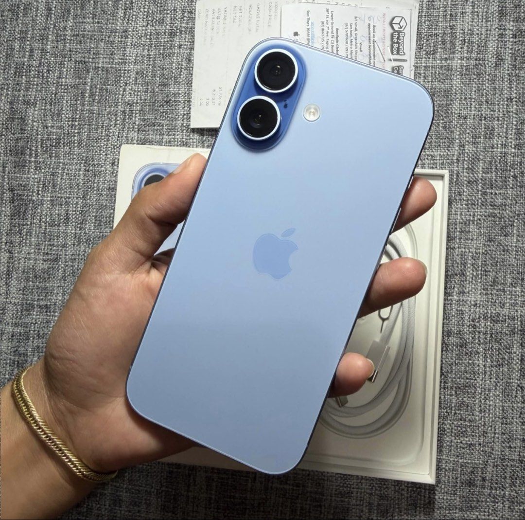Apple iPhone 17 Blue with Original Box and Receipt (Category: iPhone 17 Series) located in Cavite. Submitted by markangelreyes04 (Listing ID 1466685307, Image 1). Description: - Model: iPhone 17 (Blue) - Condition: Pristine, no scratches or scuffs - Performance: Everything works perfectly and smoothly - Inclusions: Original box, charging cable, and Beyond the Box receipt - Status: Bought recently.
