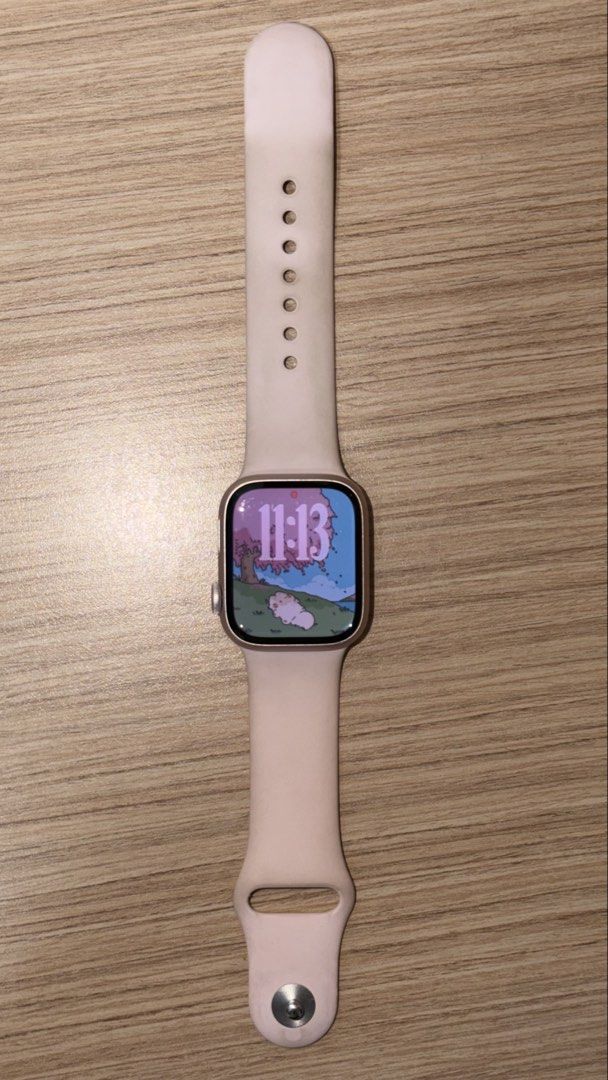 Apple Watch Series 9 (Category: Wearables & Smart Watches) located in Valenzuela. Submitted by prelovedbyaby03 (Listing ID 1466728740, Image 1). Description: honest flaw: - it has visible scratches when reflected with ilaw (see last photo) - the strap is original but madumi na, looks gray and yellow-ish in person !! used it for a few months two years ago !! bought for 30k abroad !! 41mm !! battery capacity is at 95% rfs: replaced with a diff mode
