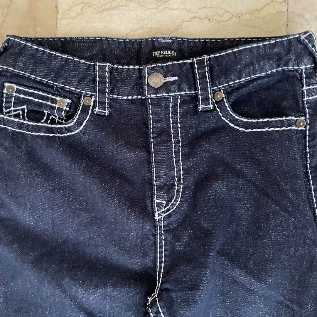 AS NEW TRUE RELIGION (Category: Jeans) located in Ozamiz City. Submitted by lg0thriftz (Listing ID 1466616201, Image 3). Description: Waist: 31-33 (slightly stretch) Thigh: 11.5 Length: 38.5 Leghole: 9.5.