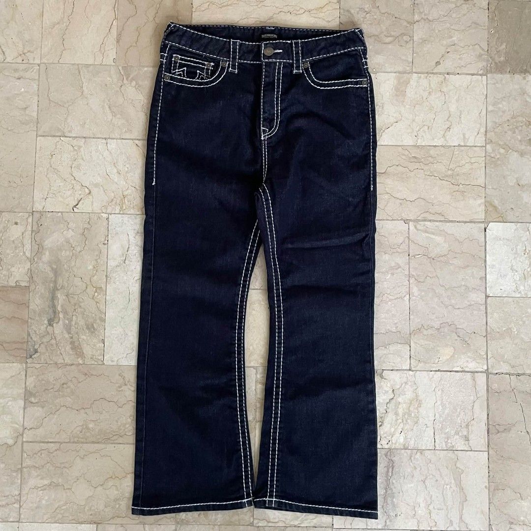AS NEW TRUE RELIGION (Category: Jeans) located in Ozamiz City. Submitted by lg0thriftz (Listing ID 1466616201, Image 1). Description: Waist: 31-33 (slightly stretch) Thigh: 11.5 Length: 38.5 Leghole: 9.5.