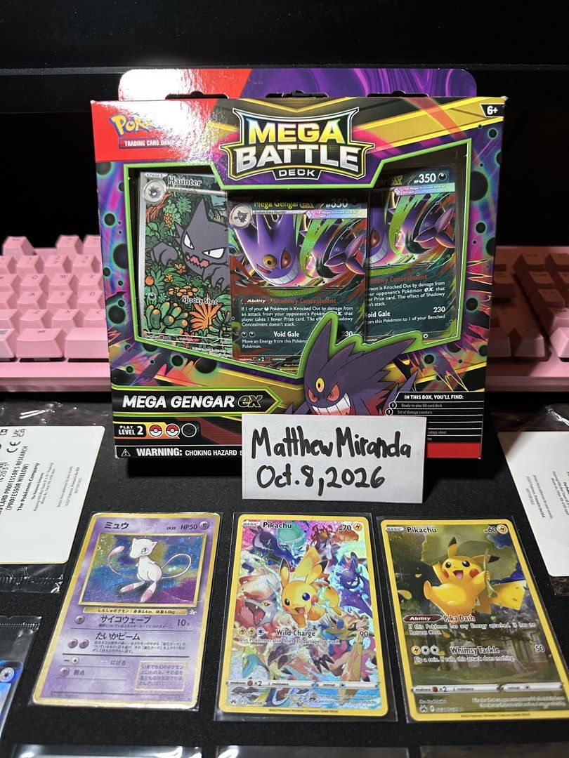 Assorted characters (Category: Raw Singles) located in Santa Rosa. Submitted by senorseller (Listing ID 1466583254, Image 2). Description: Pokemon Cards. Can be sold individually or bundled for a big discount. Take all price at: 20,500 with 2 free sealed Professor’s Research Mega Gengar ex Mega Battle Deck (Sealed)- 4200 Pikachu 160 - 2500 Pikachu GG30 - 2400 Fossil Mew JP - 6000 Mewtwo 52 - 2500 Lapras 31 (Sealed) - 1600 Arceus 267 (Sealed) - 11