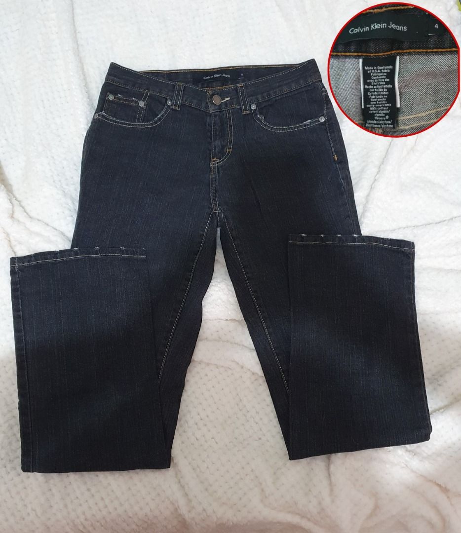 Assorted Denim Pants (Category: Jeans) located in Caloocan City. Submitted by limitedscoresonly (Listing ID 1466628931, Image 1). Description: - Bundle of 3 for P700 - Sold separately for P250/each - Brand: Calvin Klein Jeans, DKNY Jeans, Simply Vera - Size: ranges from US 4 - 6 - Fit: Classic straight cut - Color/Wash: Dark wash denim with contrast stitching, indigo blue, indigo blue wash - Details: Front pockets, belt loops, sturdy fabric with 