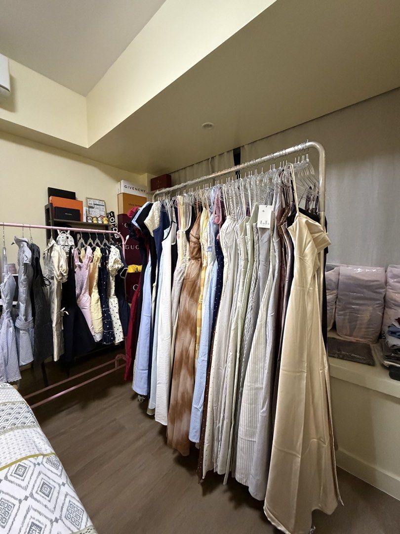 Assorted Dresses and Clothes on Rack (Category: Dresses) located in Taguig. Submitted by fioynnx (Listing ID 1466603261, Image 1). Description: Take all Vietnam long dress mini dress and coords Palugi price na. No time na to sell each. I can send the actual pic ng lahat. S-XL size You can choose Sa mga gusto mag start jan ng business..