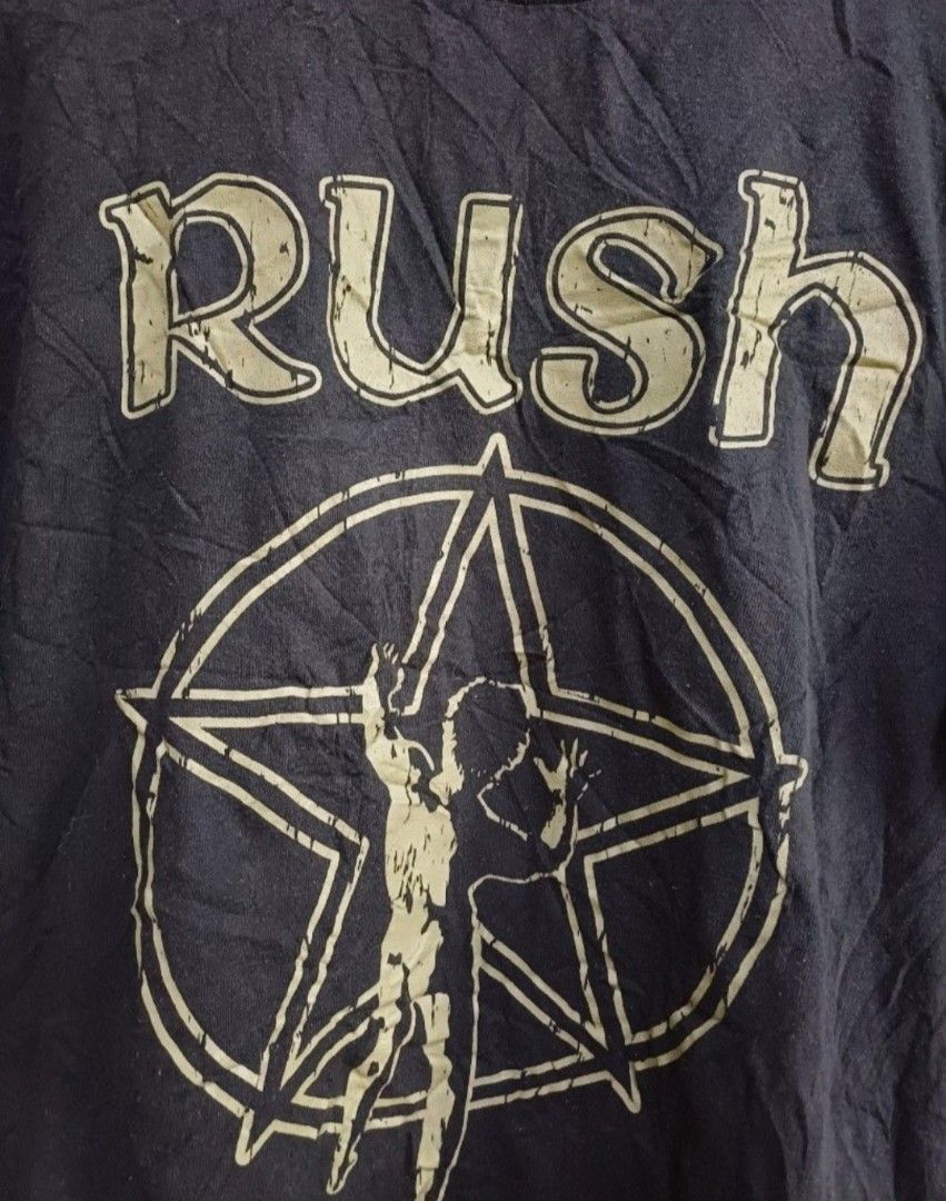 AUTHENTIC RUSH BAND SHIRT (Category: Activewear) located in Manila. Submitted by bvnnie (Listing ID 1466685723, Image 3). Description: AUTHENTIC RUSH BAND SHIRT Actual size using inches Armpit to Armpit/Widht 22 Lenght/27 fittings is Large Excellent Condition, Issue:minimal bleach stain sa back near herm Message if you have any other question about sizing. We do shipping nation wide I'm also open for video call so that you can see the item you 'r