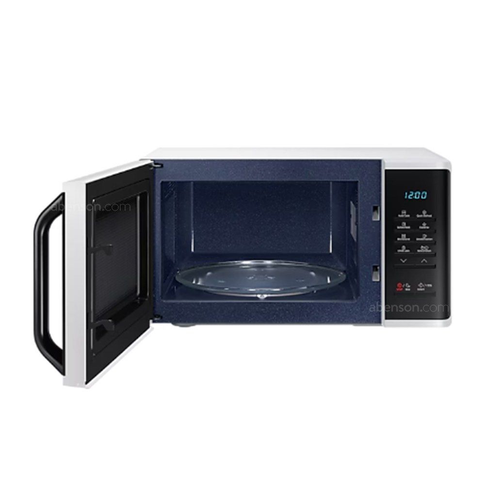 [Authentic] Samsung MS23K3513AW/TC 23L Electronic Microwave (Category: Ovens & Toasters) located in Trece Martires City. Submitted by jus.legaspi4221 (Listing ID 1466576995, Image 2). Description: - Brand/Model: Samsung 23L Microwave Oven - Capacity: 23 Liters - Power Output: 750W - Interior: Scratch-resistant and easy-to-clean ceramic enamel - Display: Electronic control panel with stylish ice blue LED display - Key Functions: Power defrost, foo