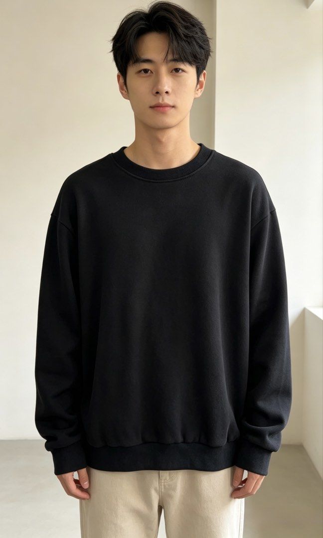 Balenciaga Back Patch Logo Sweatshirt Black Size L (Category: Luxury Apparel) located in Paranaque City. Submitted by mykapoynton (Listing ID 1466769548, Image 1). Description: Balenciaga Back Patch Logo Sweatshirt Black Size L - Color: Washed black - Size: L (Tag and care label attached) - Unique distressed denim patch across upper back with blue embroidered branding - Ribbed crewneck, cuffs, and hem - Relaxed, straight-on-body fit - Made in Por
