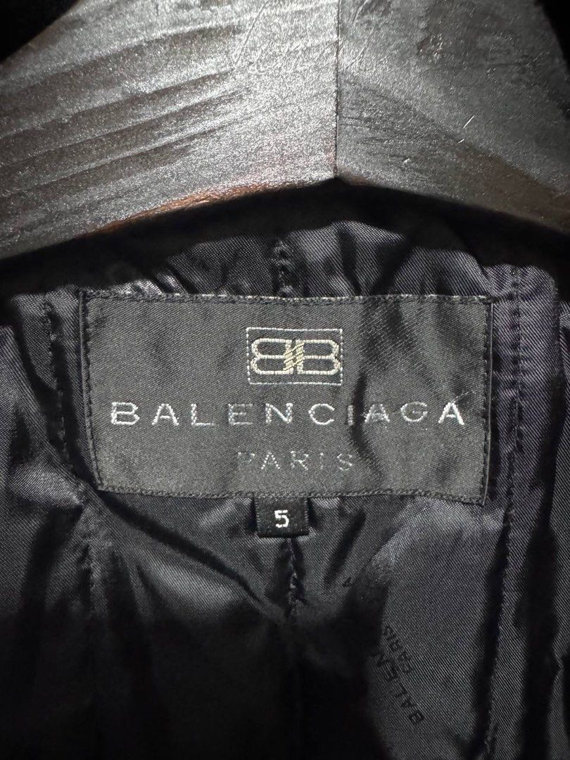 Balenciaga Paris Black Utility Jacket Size 5 (Category: Coats, Jackets and Outerwear) located in Marikina City. Submitted by anndergroundmarket (Listing ID 1466566963, Image 3). Description: - Brand: Balenciaga Paris - Color: Black - Size: 5 / 180/92A - Material: 78% cotton, 22% polyamide shell with 100% polyester lining - Design: Multiple chest and lower front flap pockets, stand collar, and full front zip - Fit: Adjustable drawstrings at the wa