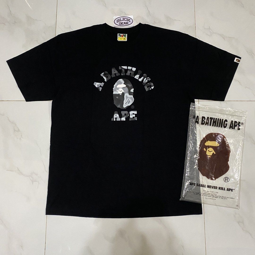 BAPE Liquid Camo College Tee (Category: Tshirts & Polo Shirts ) located in Quezon City. Submitted by slickgearph (Listing ID 1466771299, Image 1). Description: BAPE Liquid Camo College Tee Size 2XL Brand New ₱4,200 IG: slickgearph.