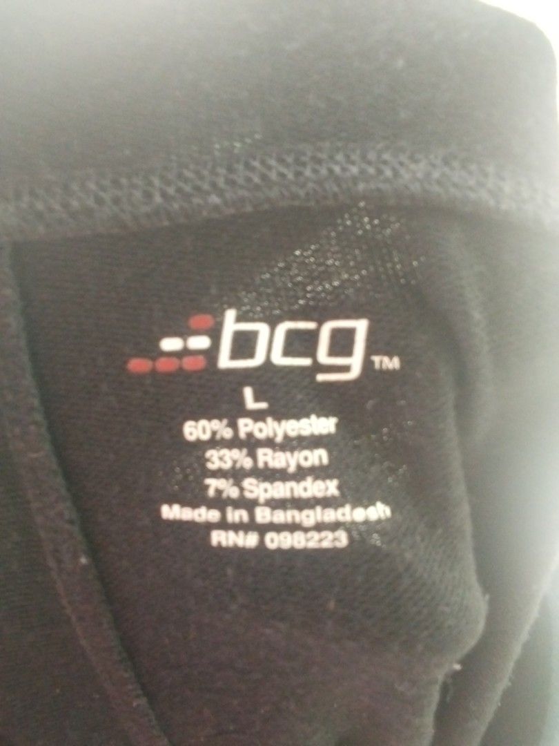 BCG Black Athletic Shorts Size L (Category: Activewear) located in Alaminos. Submitted by dangpreloved01 (Listing ID 1466596797, Image 2). Description: BCG black athletic shorts in size large, featuring a stylish green waistband trim. Made from a comfortable, stretchy poly-rayon-spandex blend, perfect for working out or daily lounging. large to xl .