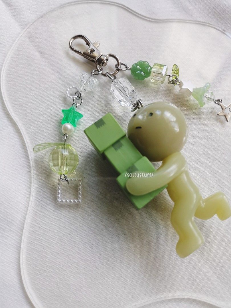 Beaded HQ Smiski Keychain (Category: Handmade Craft) located in Malolos. Submitted by soltyx (Listing ID 1466666833, Image 2). Description: High Quality Copy Smiski with markings ※stainless steel eyepins,eye screwe & rings were used.