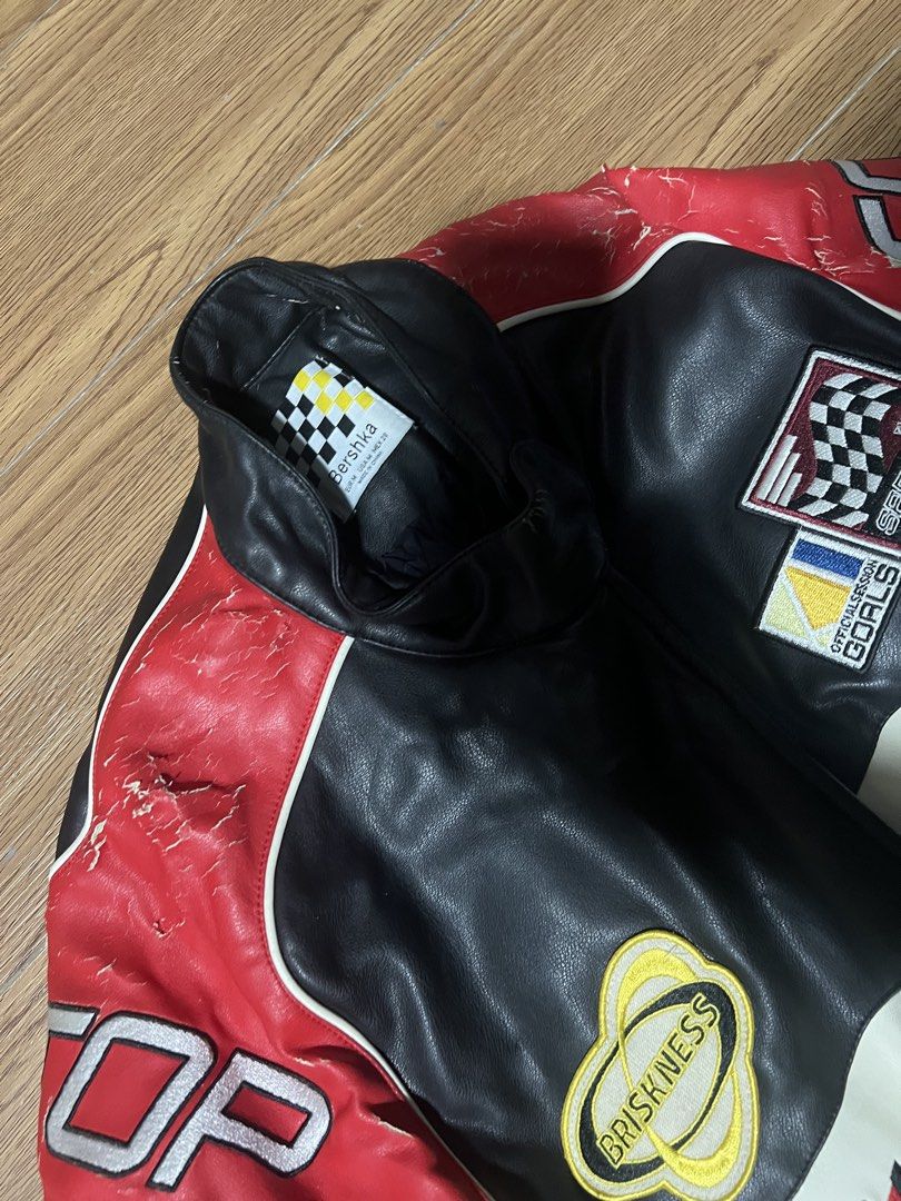 Bershka Faux Leather Racing Jacket (Category: Coats, Jackets and Outerwear) located in Manila. Submitted by mhmbee (Listing ID 1466734523, Image 2). Description: nego! issues r on the photo.