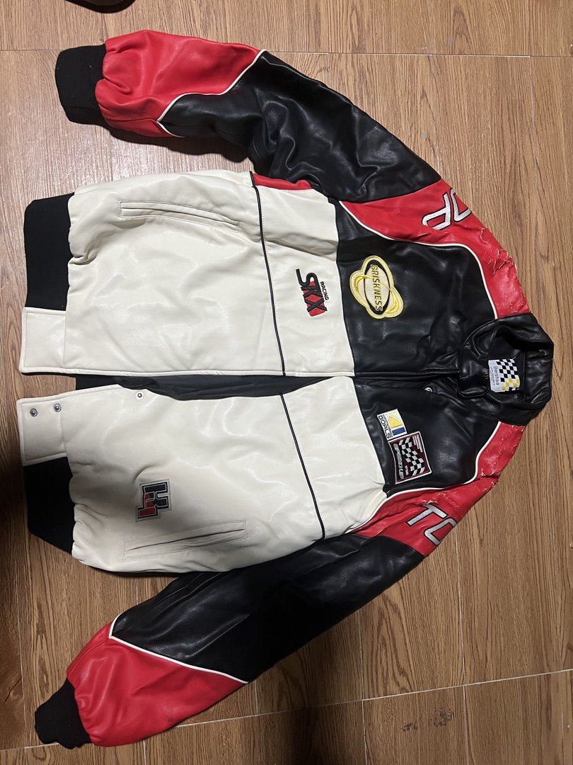 Bershka Faux Leather Racing Jacket (Category: Coats, Jackets and Outerwear) located in Manila. Submitted by mhmbee (Listing ID 1466734523, Image 1). Description: nego! issues r on the photo.