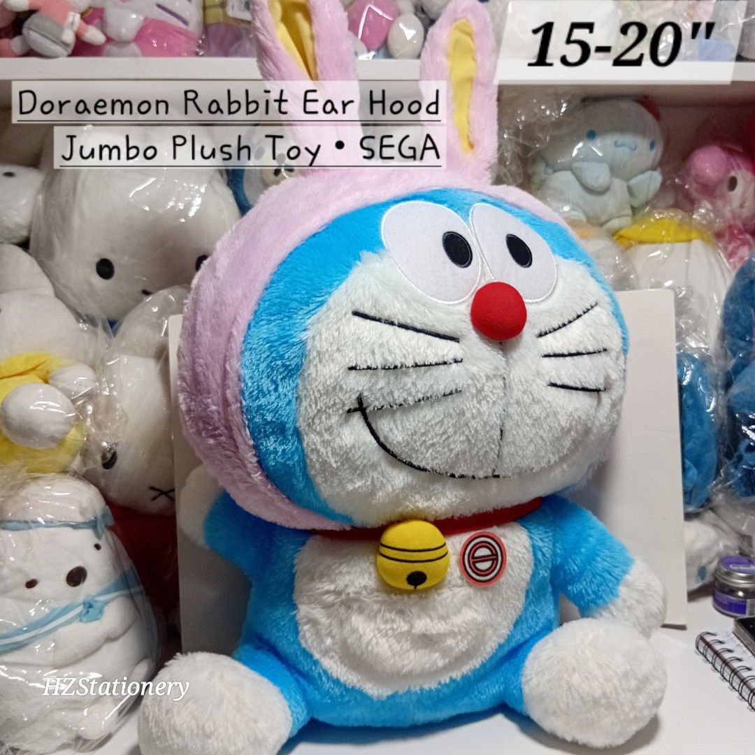 BIG Doraemon Rabbit Ear Hood SEGA Plush (Category: Plushies & Soft Toys) located in Manila. Submitted by hzdeclutterstuffscollectionsph (Listing ID 1466730882, Image 1). Description: 🔴please send 📩 on my blue app HZ STATIONERY due to reply limit ni caro ✅size: approx. 15-20" H ✅ with Etiketa • SEGA ‼️PLEASE READ👇‼️ ⚠️items are SOLD AS IS. ❕WYSIWYG ⚠️Limit your expectations, items are from HK/Japan box (some are brand new/unused /with signs of 