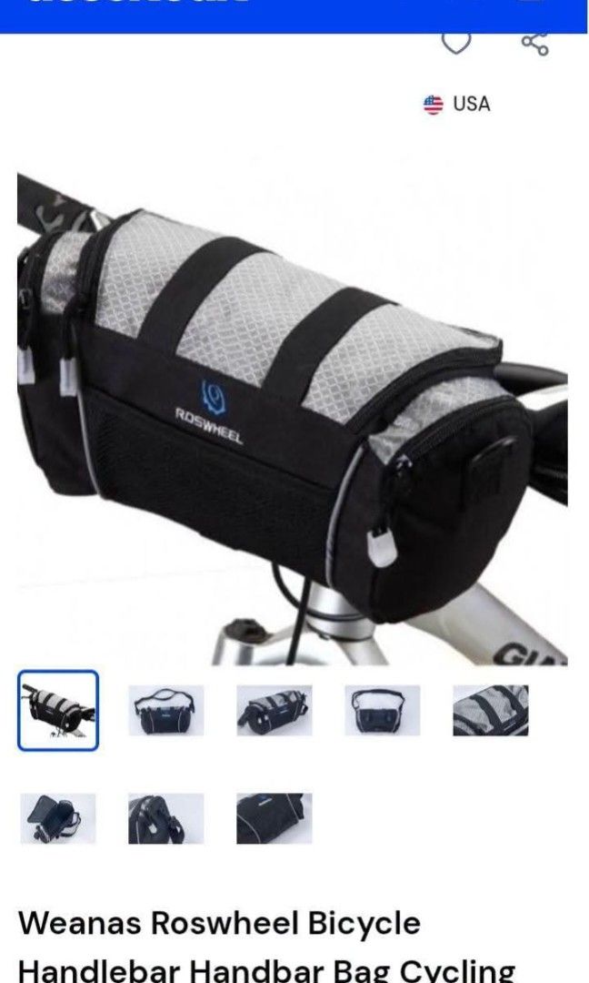 BIKE HANDLEBAR BAG WITH SLING (Category: Bicycles) located in Cabuyao City. Submitted by trip10clothing (Listing ID 1466571837, Image 2). Description: READ FIRST... FOR SALE: HANDLEBAR BAG WITH SLING -ROSWHEEL- Brandnew DStock Dimes: 12 x 7.5 inches With Sling Waterproof Center Compartement 2 sides pocket PRICE: 1K -ELR- Excellent Condition Looks New Wirh Sling PRICE: 600 PICK UP OR SHIPPING LOCATION: Cabuyao Laguna -NO COD/COP- DM📩.