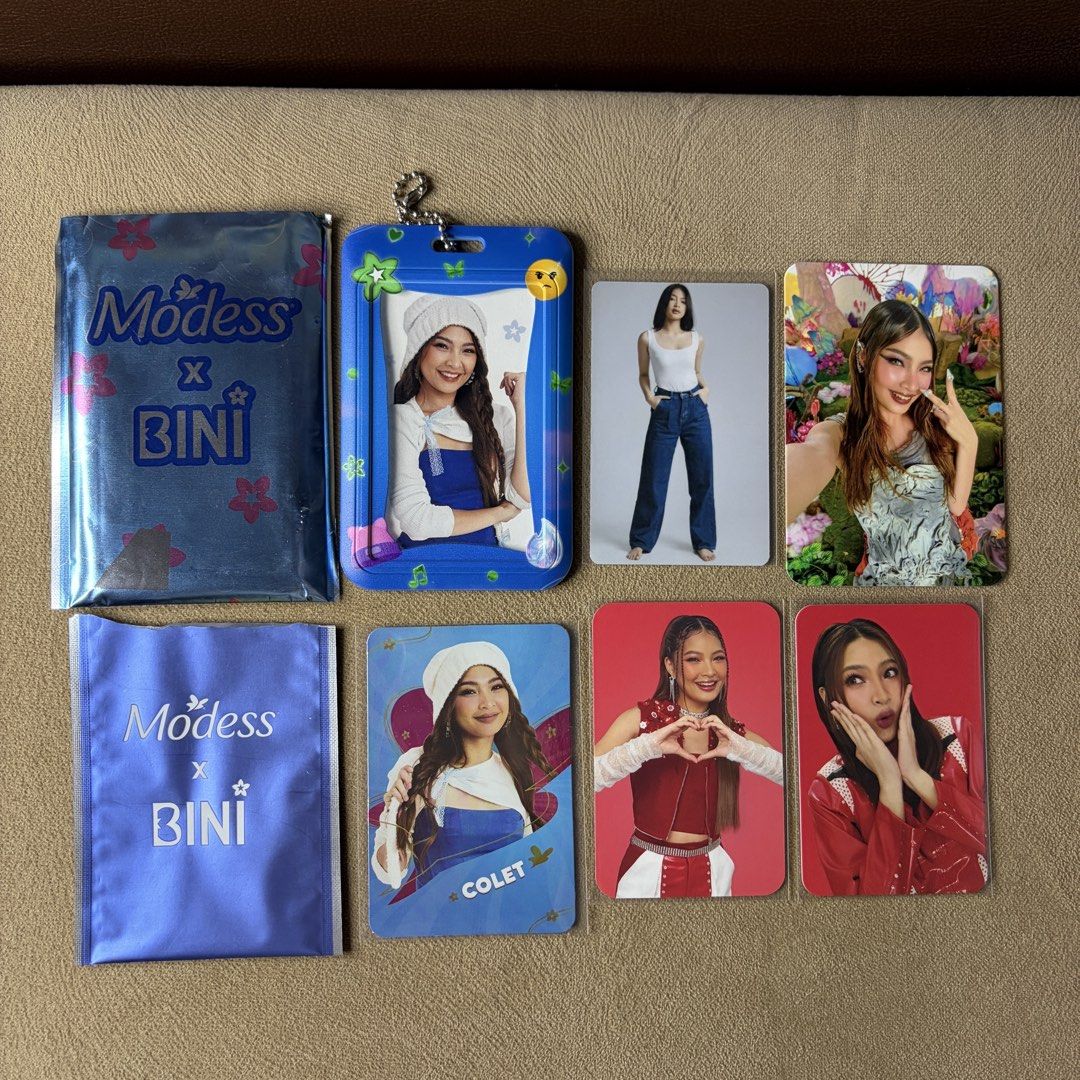 Bini Colet Official Photocards (Category: K-Wave Merchandise) located in Pasig City. Submitted by itsginnyfig (Listing ID 1466768317, Image 1). Description: FOR SALE / WTS / LFB Bini Colet Official Photocards Set -Modess Colet v1 -Modess Colet v2 with Holder -Jollibini Colet Heart v1 -Jollibini Colet v2 -Parcinq Colet -GBV Perks Colet FOR TAKE ALL 6 PCS COLET OFFICIAL PHOTOCARDS - Php 800 RFS: Colet dups from my collection Location: Manggahan, Pa