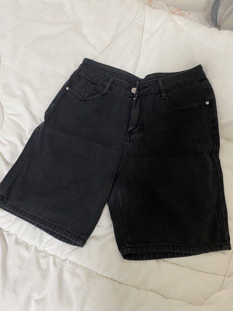 Black Denim Shorts (Category: Shorts) located in Manila. Submitted by eileenmaye67636 (Listing ID 1466705972, Image 1). Description: PRELOVED! black waist: 30 inch length: 18 inch shipping: j&t and lalamove.