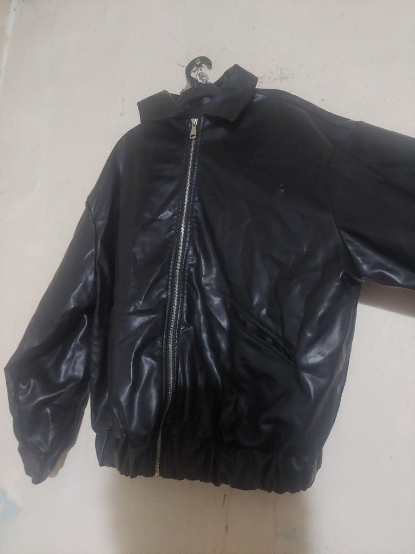 Black Faux Leather Bomber Jacket (Category: Coats, Jackets and Outerwear) located in Taguig. Submitted by yetaw (Listing ID 1466672418, Image 1). Description: Leather Jacket 1,500 nalang po loc: taguig.