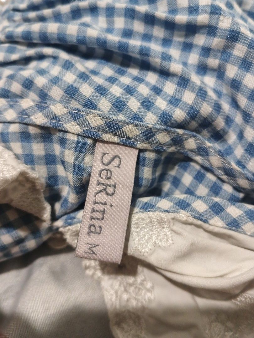 Blue Lace Collar Top Blouse (Category: Blouses) located in Quezon City. Submitted by miwakawa (Listing ID 1466638711, Image 2). Description: •S-M • M on tag.