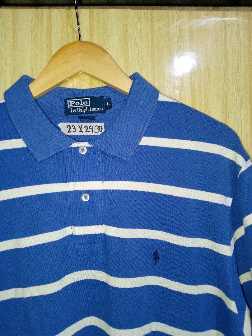 BLUE STRIPE' POLO SHIRT (Category: Activewear) located in Saint Bernard. Submitted by j0h_mhongg (Listing ID 1466735041, Image 2). Description: - VINTAGE PIECE MADE IN PHILIPPINES! - DIMES: 23 × 30 - L ON TAG - GOOD AS NEW CONDITION - NO ISSUE - AUTHENTIC MINE NOW.