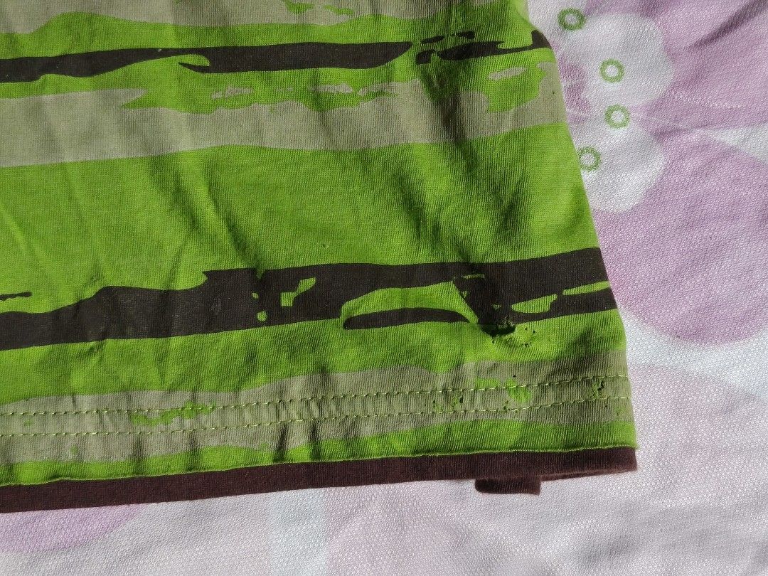 Boardwalk Green Striped Collared Polo Shirt (Category: Shirts) located in Pulilan. Submitted by hly_cllctn (Listing ID 1466744882, Image 3). Description: Boardwalk Green Striped Collared Polo Shirt Size: Xs to Small *EXTENSIVE PINHOLES Mine: 45 pesos (au).