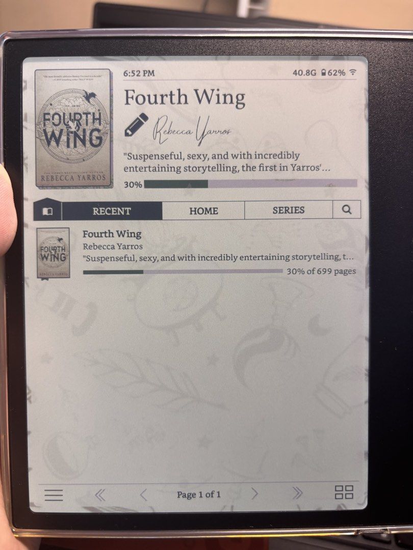 BOOX Go Color 7 Gen 2 E-Reader (Category: E-Readers) located in Quezon City. Submitted by ryuji35 (Listing ID 1466678280, Image 3). Description: - Model: BOOX Go Color 7 Gen 2 e-reader - Condition: Like New, Screen is 99.9% Smooth. - Features: Color screen, runs Android apps, Google Play Store, and KOReader - Inclusions: Original orange box and an Orange Miter sleeve case, Black Matte Skin installed (Front Only) .