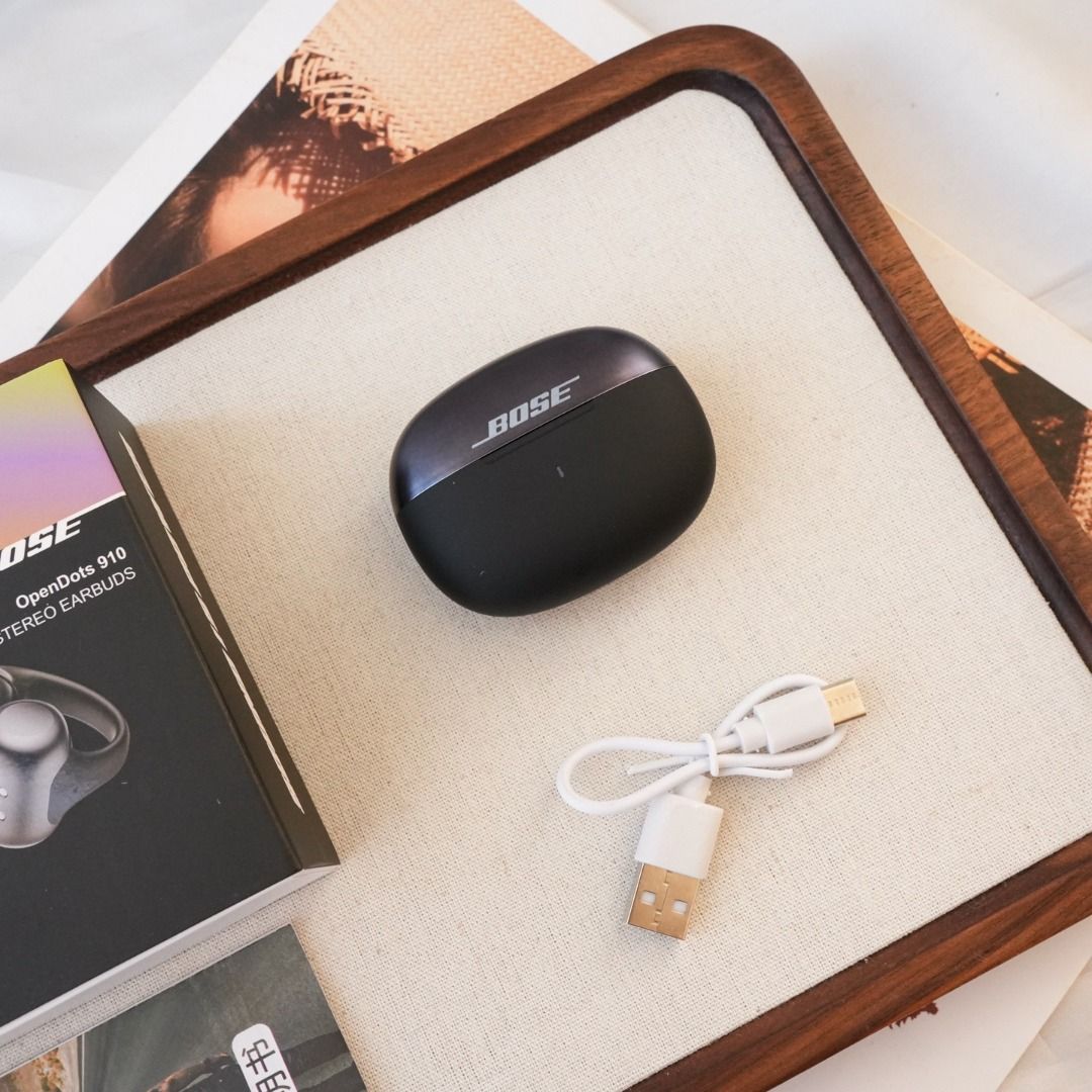 Bose Ultra Open Earbuds (Category: Earphones) located in Manila. Submitted by grandlion_7831e2 (Listing ID 1466572721, Image 2). Description: - Brand: Bose Ultra Open Earbuds - Color: Sleek black finish - Design: Comfortable open-ear clip design (does not seal the ear canal) - Condition: Clean, tested, and 100% working properly - Ideal For: Workouts, commuting, and daily listening - Inclusions: Charging case, USB charging cable, original retail b
