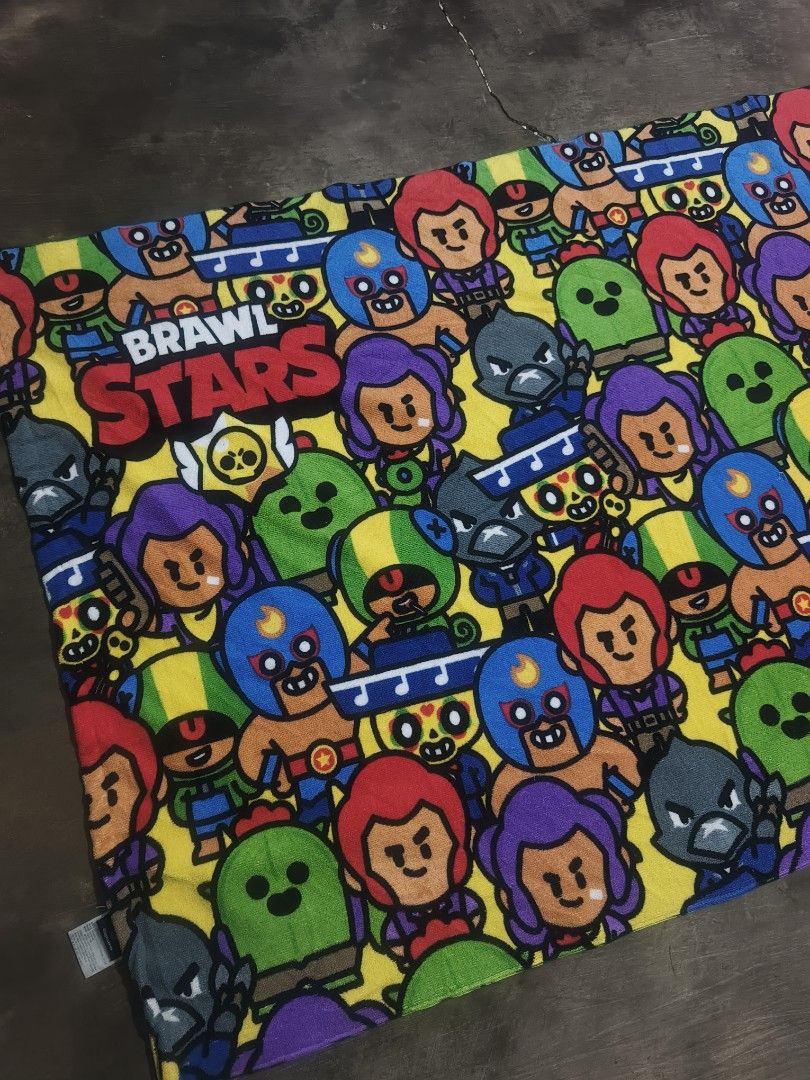 Brawl Stars Character Pattern Beach Towel Supercell (Category: Bedding & Towels) located in Koronadal. Submitted by zxckeeeny_ (Listing ID 1466719947, Image 2). Description: Brawl Stars AOP towel ‎L: 32 ‎W: 56 ‎excellent ‎no issue ‎10/10.