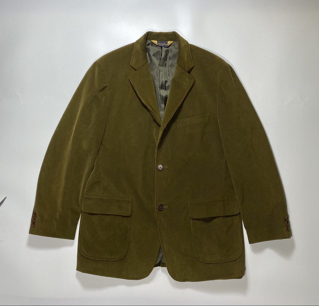 Brooks Brothers Sports Jacket Blazer Coduroy (Category: Formal Shirts) located in Bago City. Submitted by johnpaul_gidlayan (Listing ID 1466722643, Image 1). Description: Brooks Brothers Corduroy Blazer Color: Brown Item Details Size: Large Dimension: 22x32 Sleeves: 23.5 Shoulder: 18 Condition: Excellent condition (needwash) Color Rate: 9.5/10 Flaws: None (Item color vary due to lighting) — Price: 1850+sf.