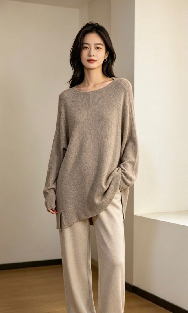 Burberry Brit Knit Sweater (Category: Coats, Jackets and Outerwear) located in Paranaque City. Submitted by preluxeshop_ph (Listing ID 1466767352, Image 1). Description: Burberry Brit Knit Sweater -Color: Taupe -Material: 80% Wool, 20% Cashmere blend -Style: Long sleeves, relaxed fit, boat neckline -Features: Side slits for a modern touch -Condition: 9.8/10 -Dimes: Length: 31” Width: 26”.