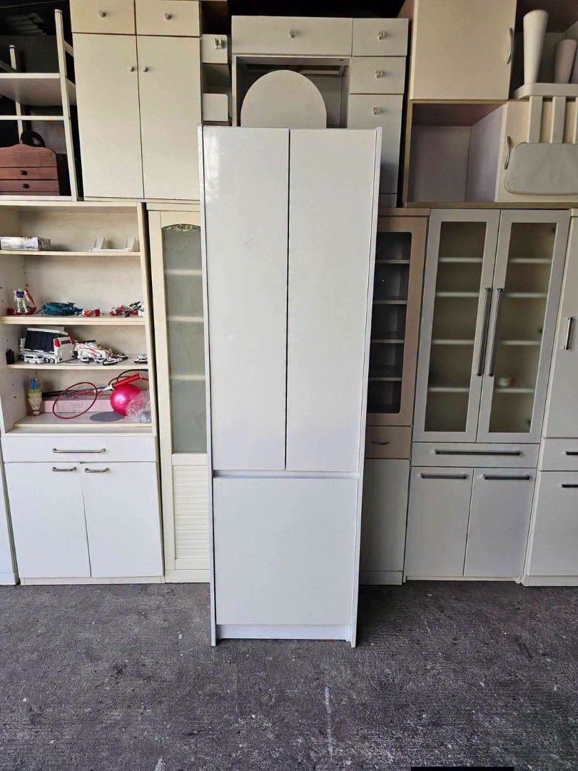 Cabinet Organizer (Category: Shelves, Cabinets & Racks) located in Meycauayan. Submitted by marygracecasimiro (Listing ID 1466601612, Image 1). Description: Organizer (Glossy) 👉2pcs Available! 🤩🥰😘 ✔L-23.5 H-79 W-16 inches 📏 ✔️3 Door and 4 Shelves 🗄 ✔️Compress wood 💢 ✔Scratches As-is! 👌🩷💙 Price:9,000.
