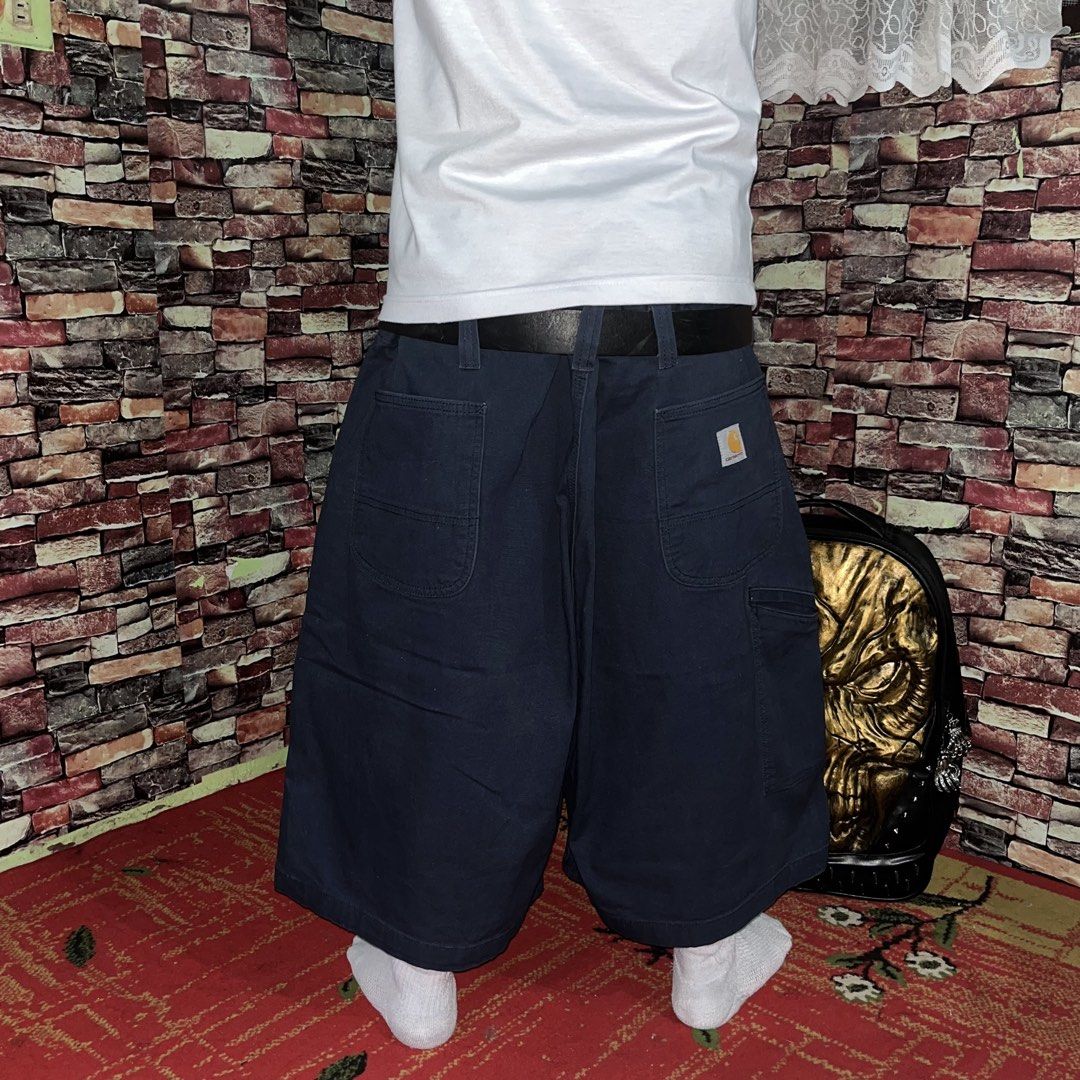 CARHARTT NAVY BLUE JORTS (Category: Shorts) located in Muntinlupa City. Submitted by thuggin.shawn (Listing ID 1466694888, Image 1). Description: CARHARTT NAVY BLUE JORTS W 52 / L 24 / T 17 / H 15 🏷️1,499 -HARD & HEAVY -AUTHENTIC.
