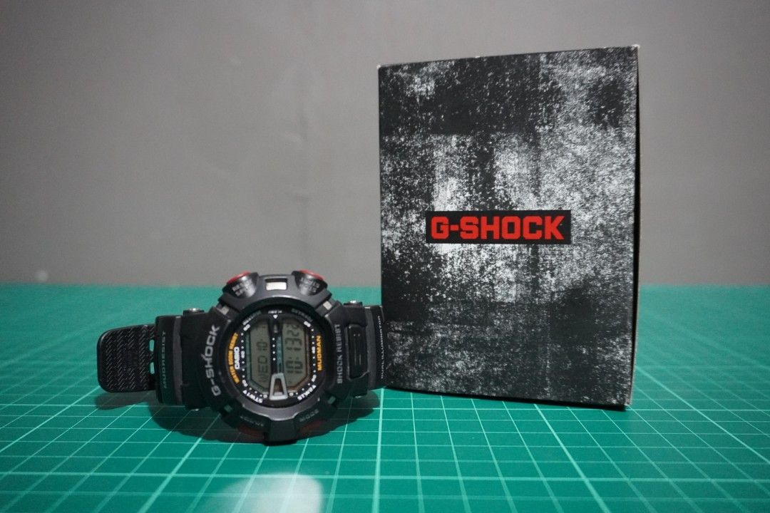 Casio G-Shock G9000 Mudman Watch with Box (Category: Men's Watches) located in Manila. Submitted by haymie821 (Listing ID 1466713859, Image 3). Description: Model: G9000-1V Case Size: Approx. 52 mm diameter Material: Resin case and strap (rugged and lightweight) Construction: Shock-resistant, mud-resistant (sealed buttons to prevent dirt/mud entry) Water Resistance: 200 meters Display: Digital (EL backlight with afterglow) Battery Life: Approx. 3