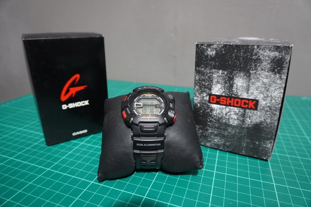 Casio G-Shock G9000 Mudman Watch with Box (Category: Men's Watches) located in Manila. Submitted by haymie821 (Listing ID 1466713859, Image 1). Description: Model: G9000-1V Case Size: Approx. 52 mm diameter Material: Resin case and strap (rugged and lightweight) Construction: Shock-resistant, mud-resistant (sealed buttons to prevent dirt/mud entry) Water Resistance: 200 meters Display: Digital (EL backlight with afterglow) Battery Life: Approx. 3