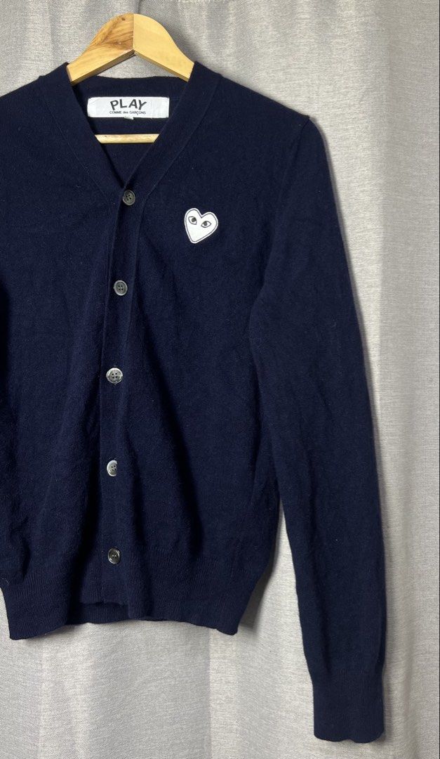 Cdg Play cardigan! (Category: Coats, Jackets and Outerwear) located in General Trias. Submitted by luxfinds2019 (Listing ID 1466771647, Image 3). Description: Cdg Play cardigan! 1,999 shipped Small 19by25 Stretch Authentic 💯 Excellent to new 💯 No issue Ganda😎 Loc laguna Pm.