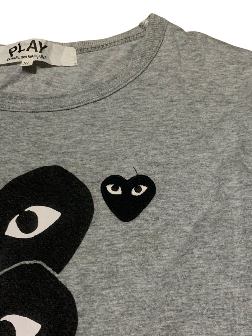 CDG Play Multiple Logo (Category: Tshirts & Polo Shirts ) located in Manila. Submitted by lyf_7hrift (Listing ID 1466590999, Image 2). Description: CDG Play Multiple Logo Shirt P300 27L 20W Dimes 9.5/10 Color Rate Excellent Condition.