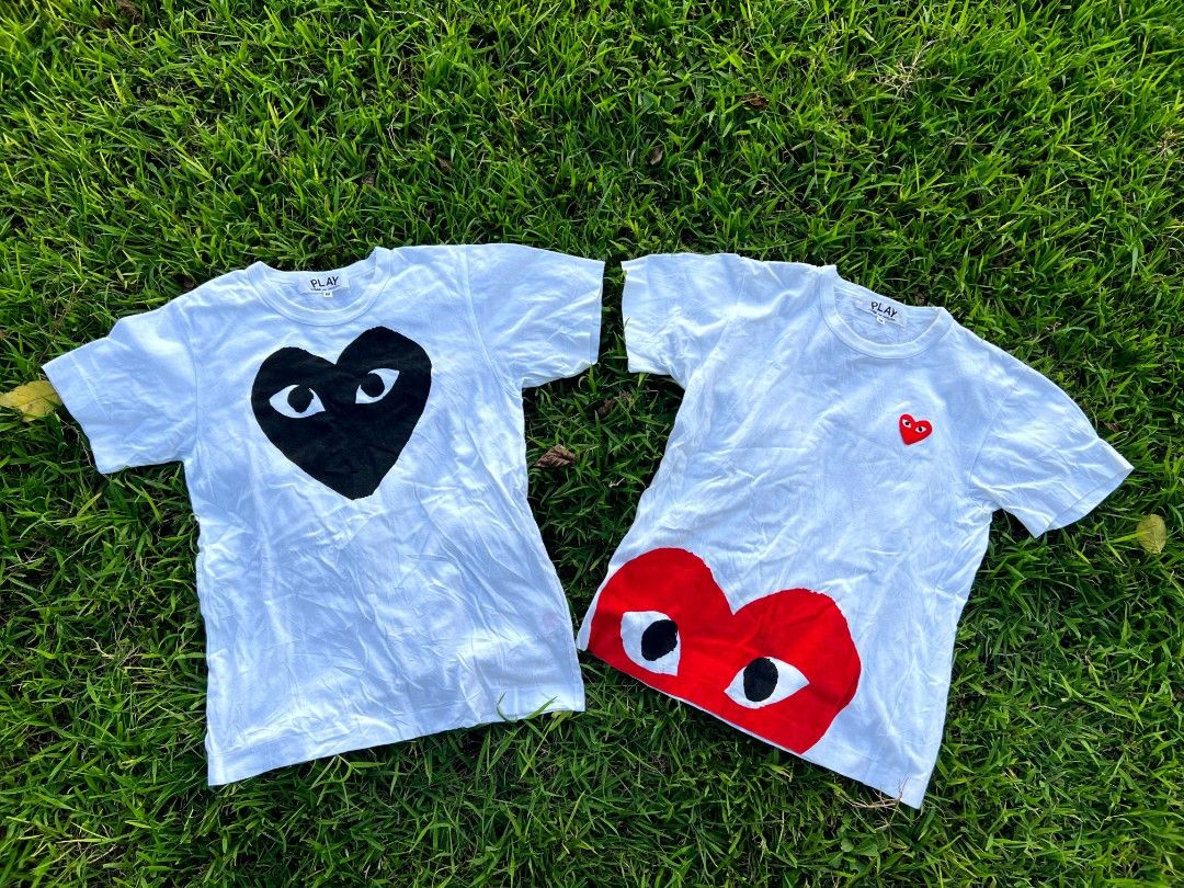CDG Play tees (Category: Activewear) located in General Mariano Alvarez. Submitted by trifcloset (Listing ID 1466662510, Image 1). Description: CDG Play shirt as pack Both Medium womens Excellent Condition 2500+sf aspack.