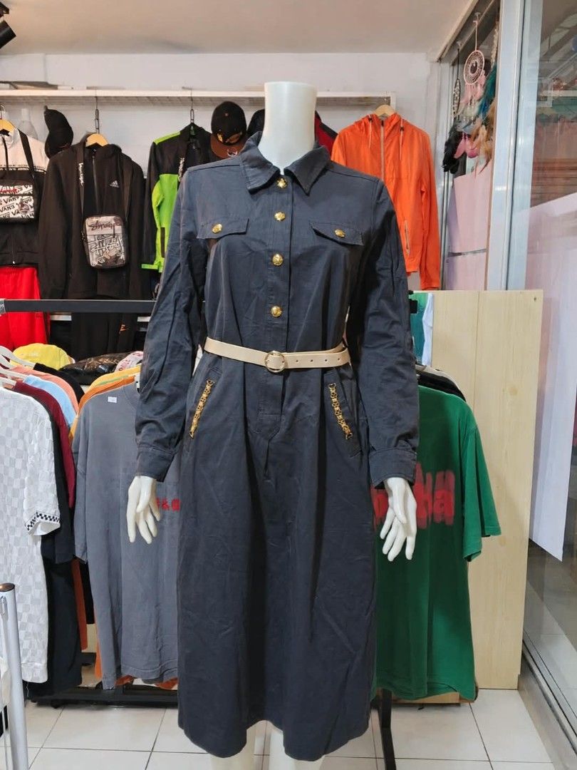 Celine Long Dress (Category: Coats, Jackets and Outerwear) located in Bulacan. Submitted by ukaybrandedshop (Listing ID 1466196323, Image 1). Description: CÉLINE PARIS Black Long Dress / Polo Dress 🖤✨ GRABE KA SOSYAL NITO MGA SUKI! ✅ Celine Paris on tag ✅ Gold Buttons - Ang ganda ng details! 👑 ✅ With Gold Chain Pockets ✅ Long sleeves / Long dress - Pang elegant ✅ Size: M to L (Ganda ng bagsak!) ✅ No major flaw / Good as new Pang simba, pang off