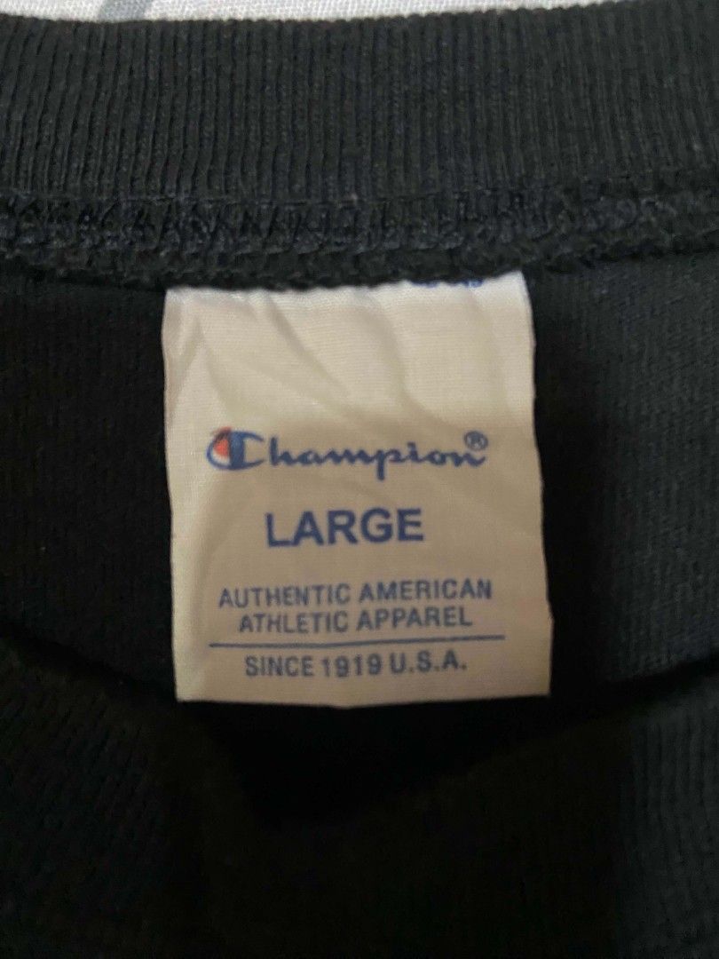 CHAMPION (Category: Tshirts & Polo Shirts ) located in Antipolo. Submitted by goods_thrift (Listing ID 1466769307, Image 3). Description: Colorate 9/10 issue cut wash tag Size Large on tag but Meduim fit.