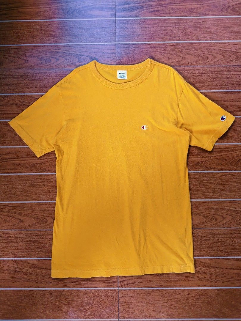 Champion Basic Logo Tee (Mustard) (Category: Tshirts & Polo Shirts ) located in Davao. Submitted by raymnd89 (Listing ID 1466735252, Image 2). Description: Champion Basic Logo Tee (Mustard) Color: Mustard S: XL L: 30 W: 20 Color rate: 9.5 or better Excellent condition Issue: none.
