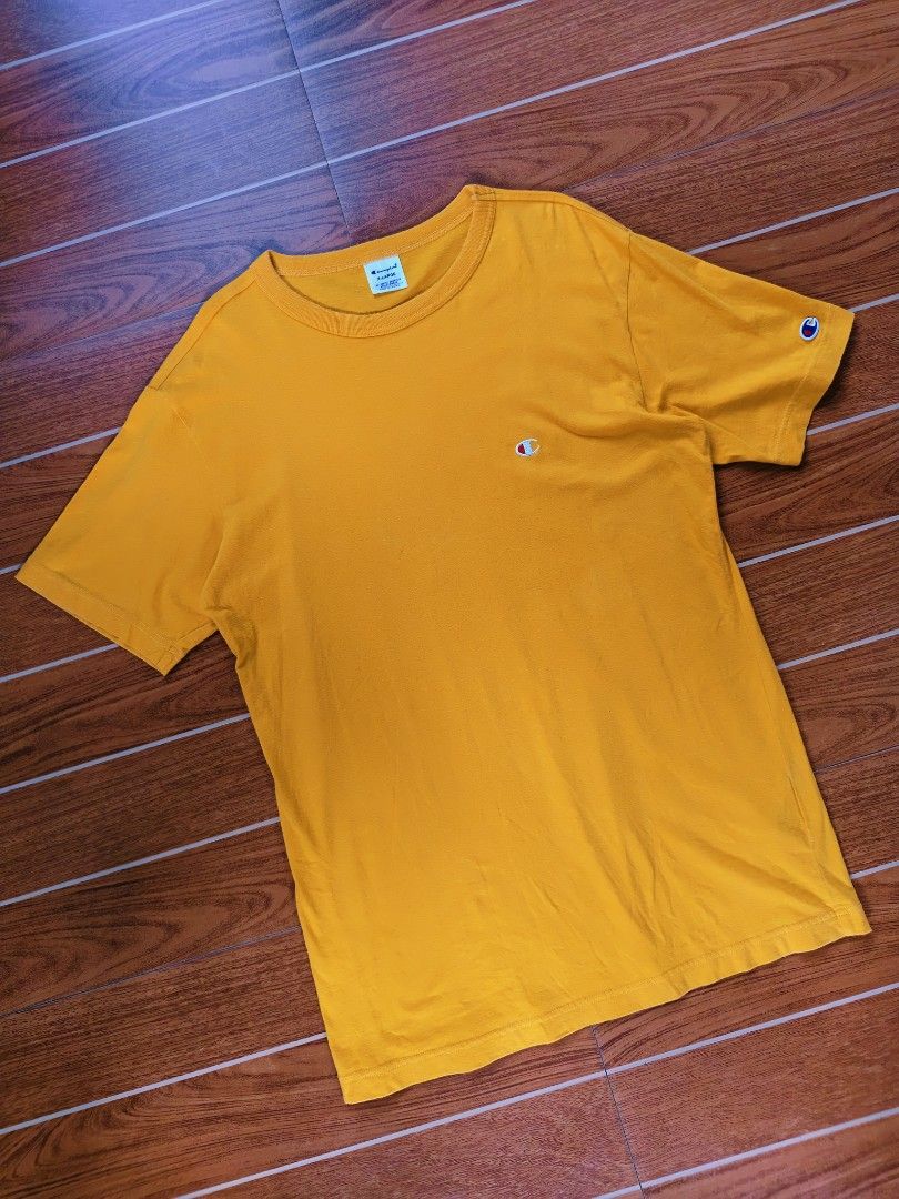 Champion Basic Logo Tee (Mustard) (Category: Tshirts & Polo Shirts ) located in Davao. Submitted by raymnd89 (Listing ID 1466735252, Image 1). Description: Champion Basic Logo Tee (Mustard) Color: Mustard S: XL L: 30 W: 20 Color rate: 9.5 or better Excellent condition Issue: none.