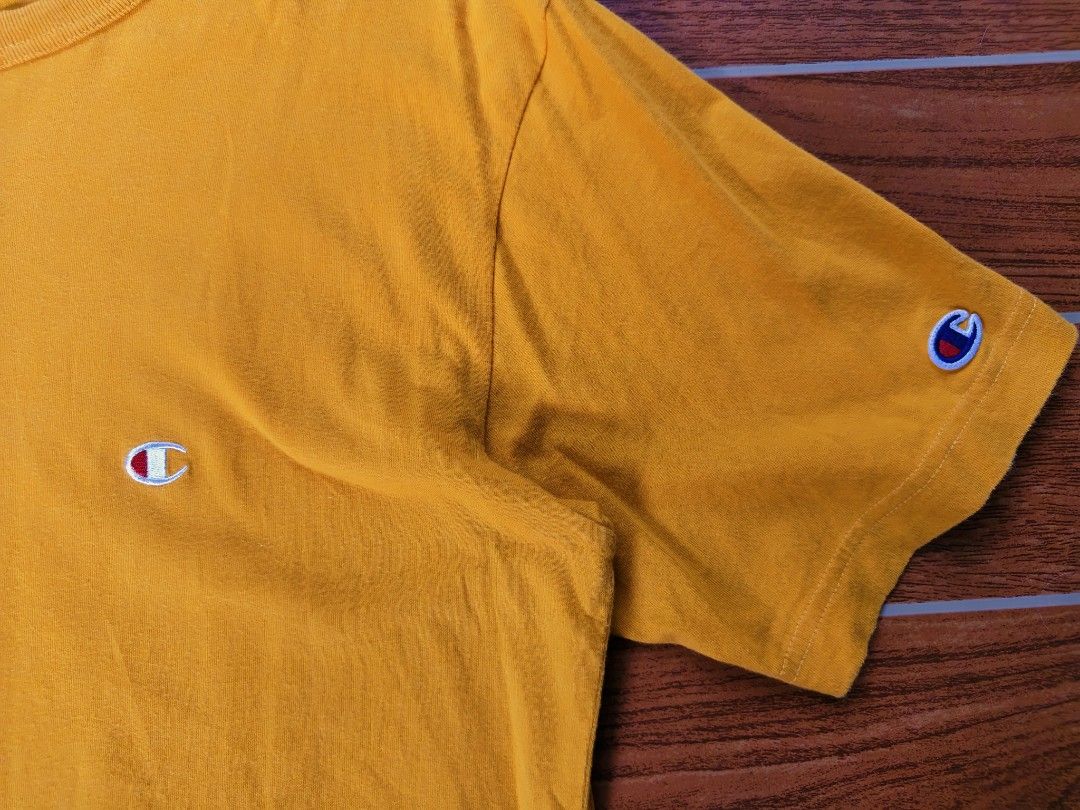 Champion Basic Logo Tee (Mustard) (Category: Tshirts & Polo Shirts ) located in Davao. Submitted by raymnd89 (Listing ID 1466735252, Image 3). Description: Champion Basic Logo Tee (Mustard) Color: Mustard S: XL L: 30 W: 20 Color rate: 9.5 or better Excellent condition Issue: none.