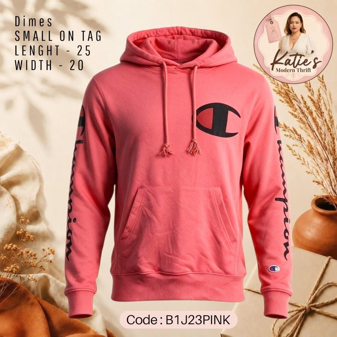 CHAMPION PULLOVER HOODIE - UNISEX (Category: Coats, Jackets and Outerwear) located in Morong. Submitted by katiesmodernthrift (Listing ID 1466688583, Image 1). Description: almost new condition guaranteed original.
