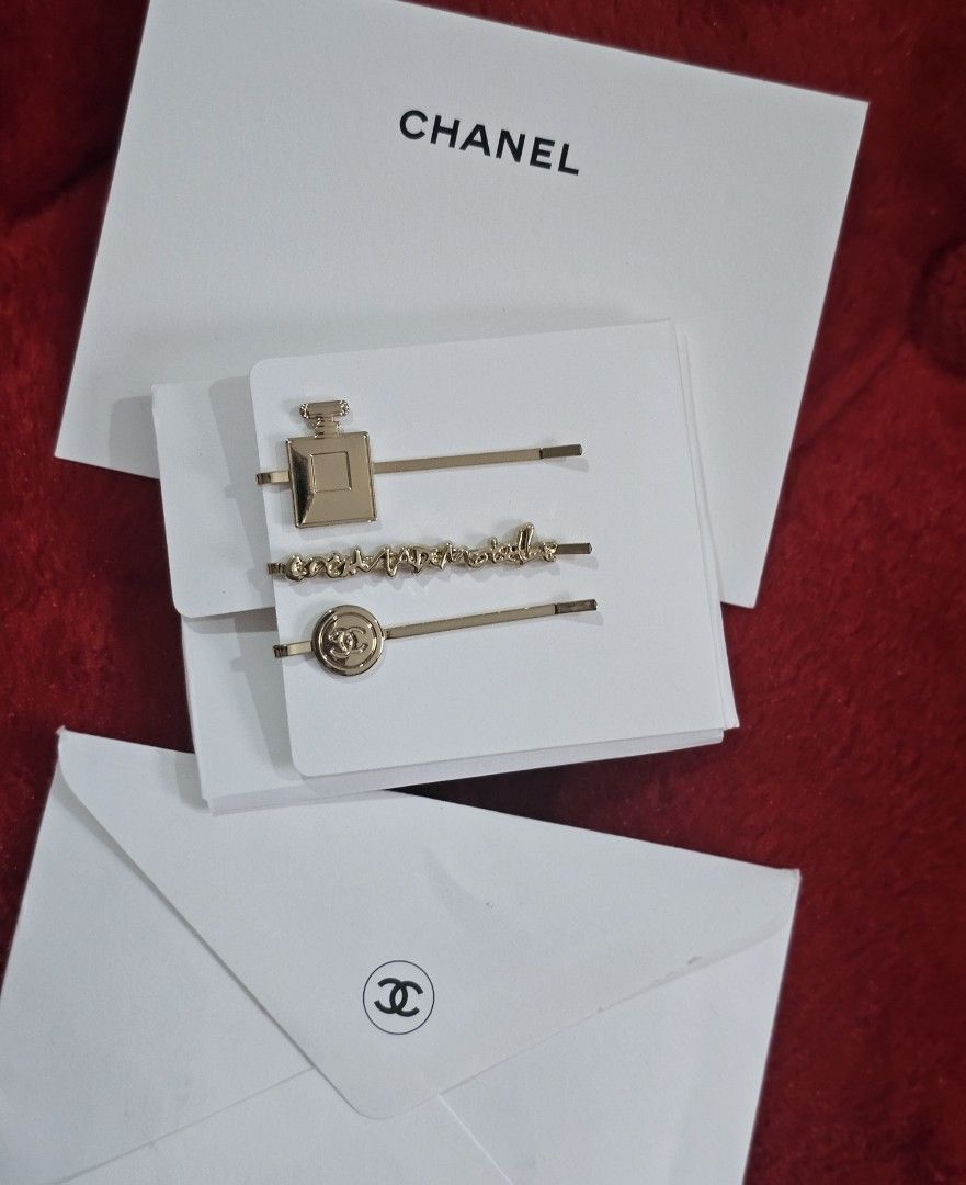 Chanel Gold-Plated Hairclips (Category: Hair Accessories) located in Binan City. Submitted by mommysellsph (Listing ID 1466592081, Image 2). Description: Given as a freebie for multiple Chanel cosmetics purchase Not sold anywhere else..